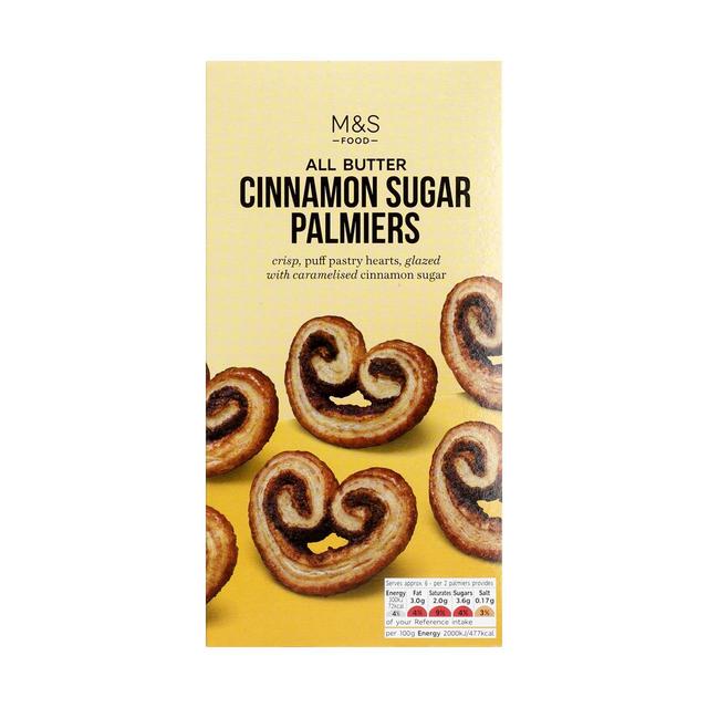 M & S All Butter Cinnamon Sugar Palmiers, 100g