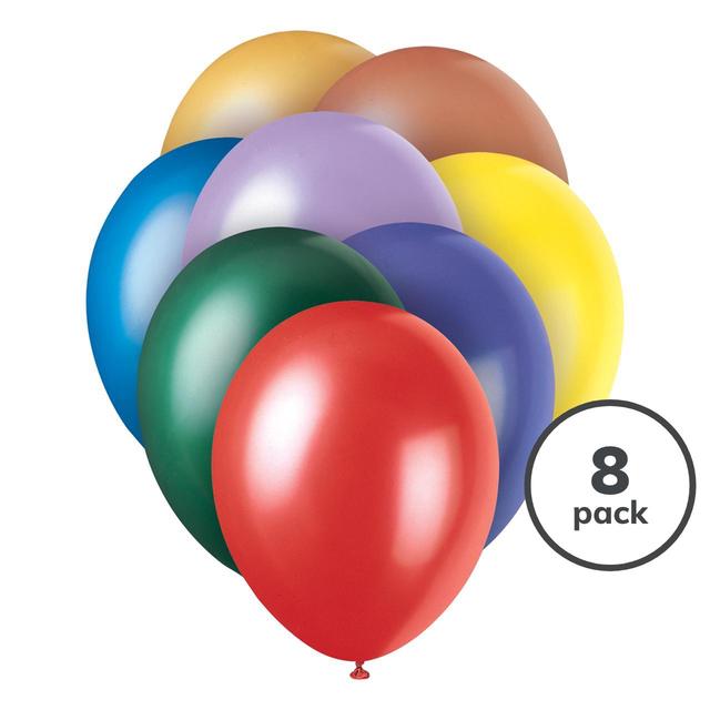 12" Pearl Assorted Balloons, 8 per Pack