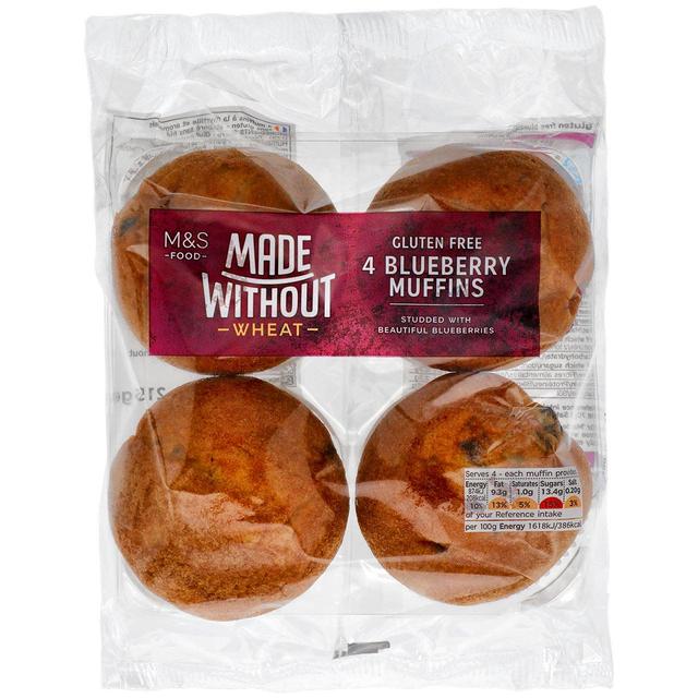 M & S Made Without Blueberry Muffins, 4 Per Pack