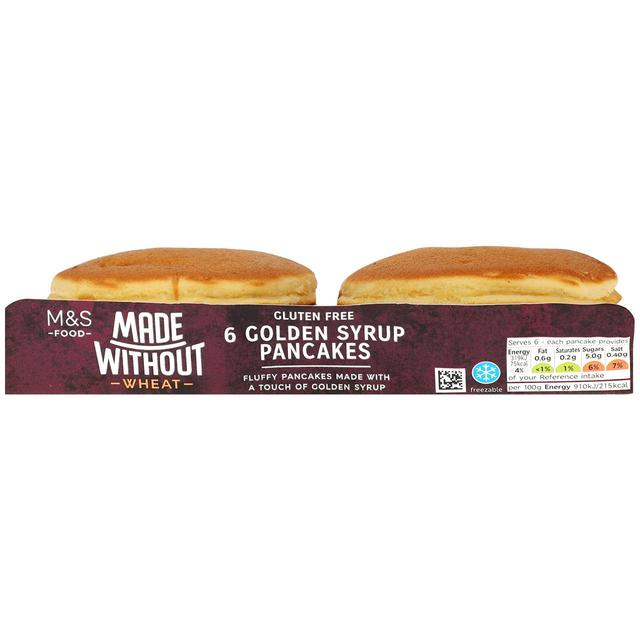 M & S Made Without Wheat Golden Syrup Pancakes, 6 Per Pack