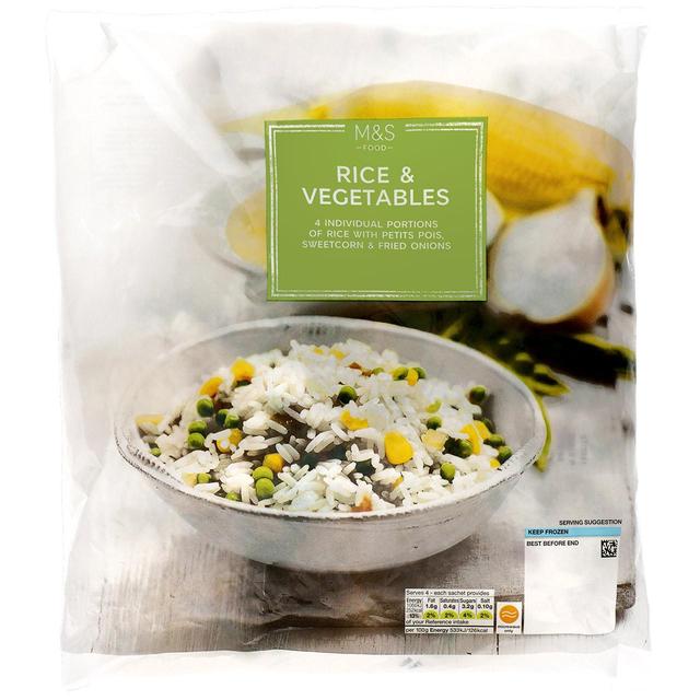 M & S Rice & Vegetables Frozen, 4 x 200g