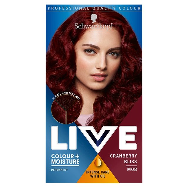 Schwarzkopf Live Colour Moisture M08 Cranberry Bliss Red Permanent Hair Dye