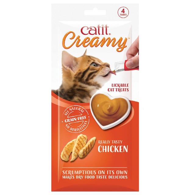 Catit Creamy Lickable Cat Treats Chicken, 4 x 10g
