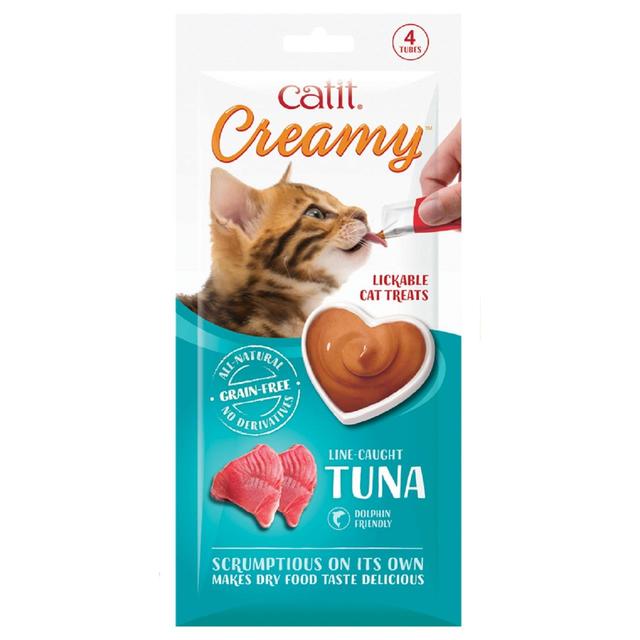 Catit Creamy Lickable Treats Tuna, 4 x 10g