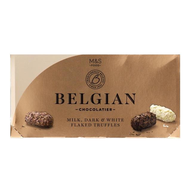 M & S Belgian Milk, Dark & White Chocolate Truffles, 200g
