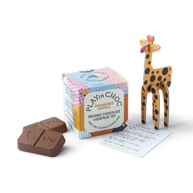 PLAYin Choc Endangered Animals Organic Chocolate + Surprise Toy, 50g