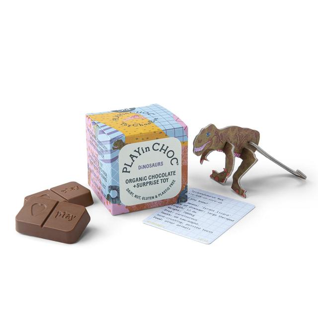 PLAYin Choc Dinosaurs Organic Chocolate + Surprise Toy, 50g