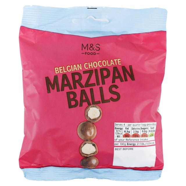 M & S Belgian Chocolate Marzipan Balls, 95g
