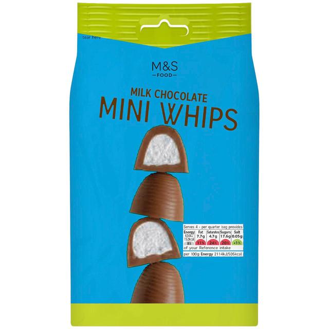 M & S Milk Chocolate Mini Whips, 120g