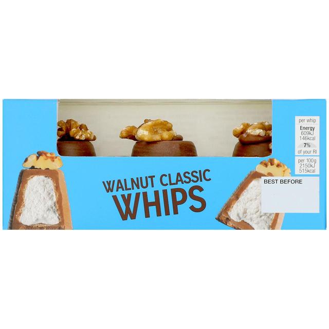 M & S 3 Classic Walnut Whips, 85g