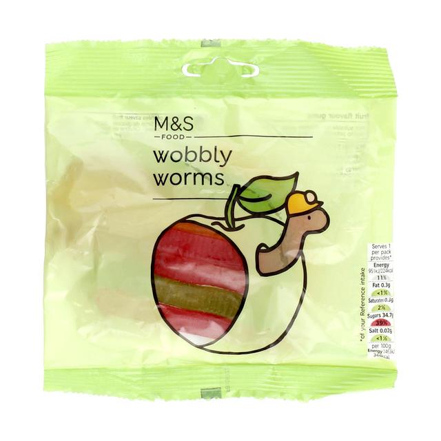 M & S Wobbly Worm Fruit Gums, 65g