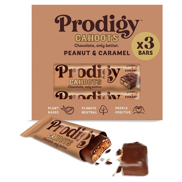 Prodigy Peanut & Caramel Cahoots Chocolate Bar Multipack, 3 x 45g