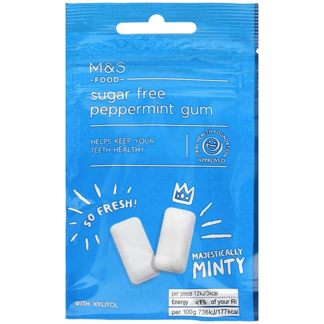 M & S Sugar Free Peppermint Gum, 27g