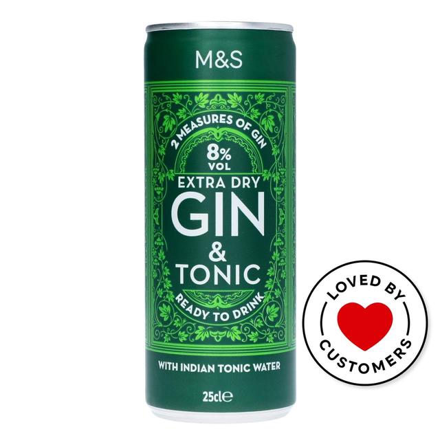 M & S Gin & Tonic, 250ml