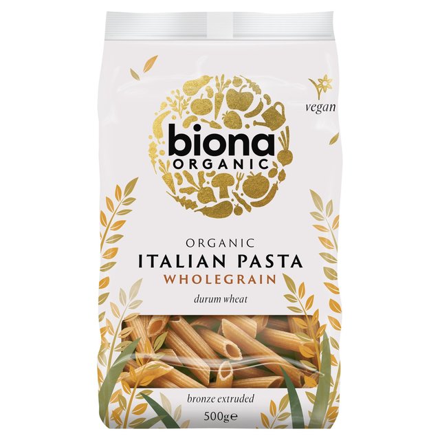 Biona Organic Whole Wheat Penne Pasta, 500g