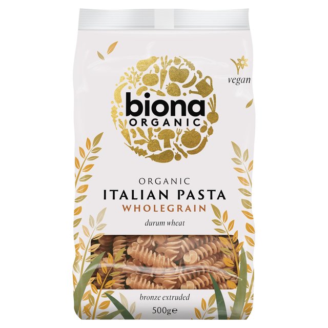 Biona Organic Whole Wheat Fusilli Pasta, 500g