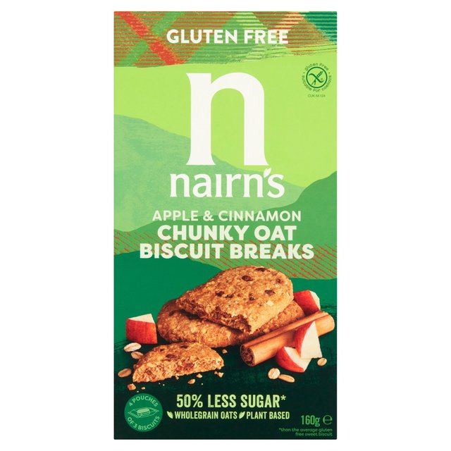 Nairn’s Gluten Free Oats, Apple & Cinnamon Chunky Biscuit Breaks, 160g