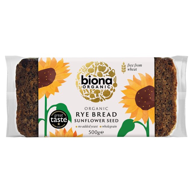 Biona Organic Rye & Sunflower Seed Bread, 500g