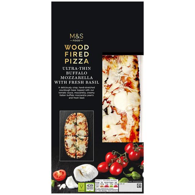M & S Ultra Thin Wood Fired Pizza With Buffalo Mozzarella With Fresh Basil, 173g