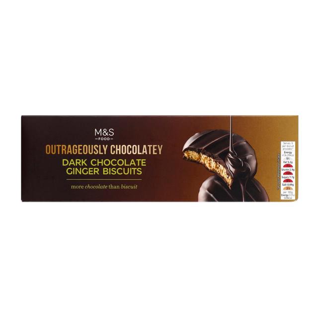 M & S Extremely Chocolatey Dark Chocolate & Ginger Biscuits, 175g