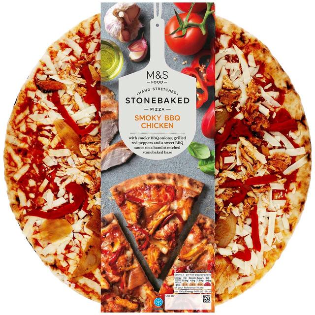M & S Stone Baked Pizza With Smoky Bbq Chicken, 463g