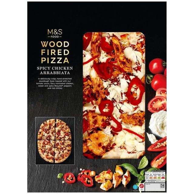 M & S Wood Fired Pizza With Spicy Chicken Arrabbiata, 457g