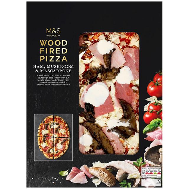 M & S Wood Fired Pizza With Italian Ham, Mushroom & Mascarpone, 474g