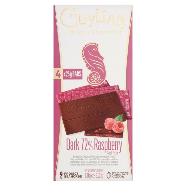 Guylian Dark Raspberry Bars 72%, 100g