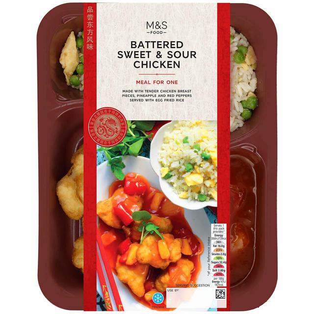 M & S Battered Sweet & Sour Chicken With Egg Fried Rice, 400g