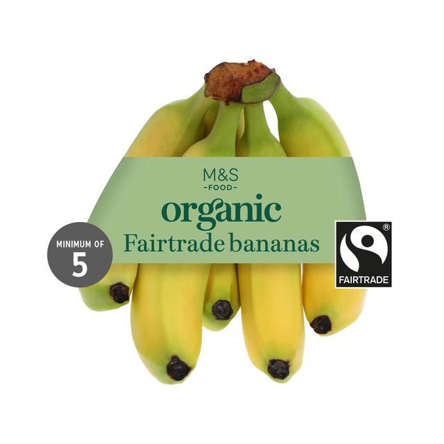 M & S Organic Fairtrade Bananas, 6 Per Pack