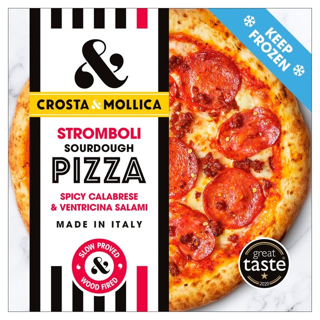 Crosta & Mollica Stromboli Sourdough Pizza With Pepperoni & Spicy Salami, 447g