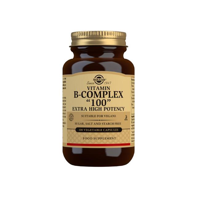 Solgar Extra High Potency Vitamin B-Complex Supplement Vegetable Capsules, 100 Per Pack
