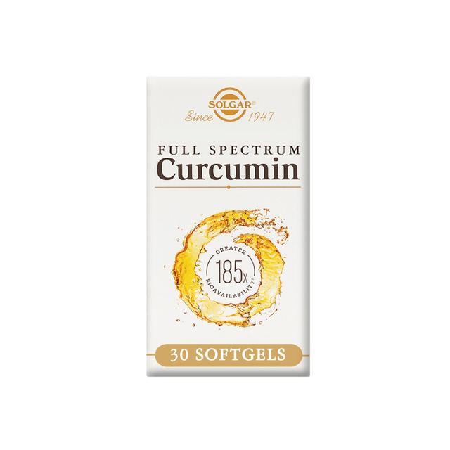 Solgar Full Spectrum Curcumin Supplement Soft Gel Capsules, 30 Per Pack