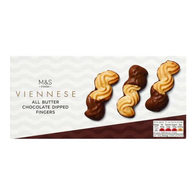 M & S All Butter Viennese Milk Chocolate Dipped Fingers, 135g
