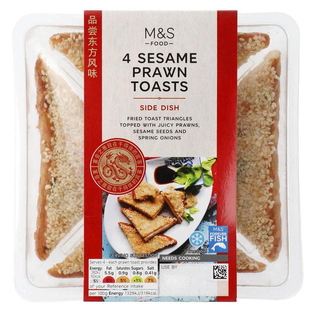 M & S 4 Sesame Prawn Toasts, 115g