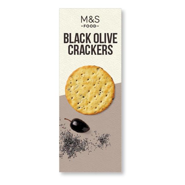 M & S Black Olive Crackers, 150g