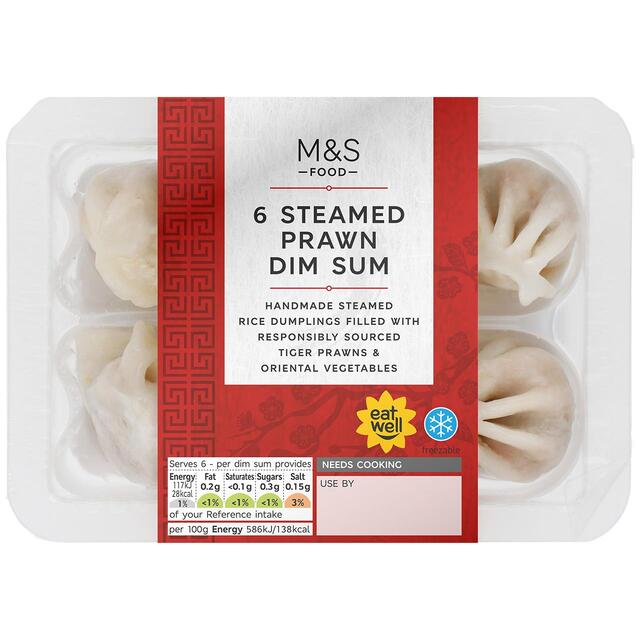 M & S 6 Steamed Prawn Dim Sum, 120g