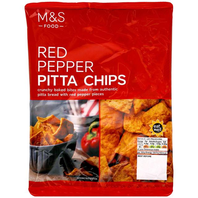 M & S Red Pepper Pitta Chips, 150g