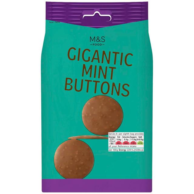 M & S Gigantic Mint Chocolate Buttons, 150g