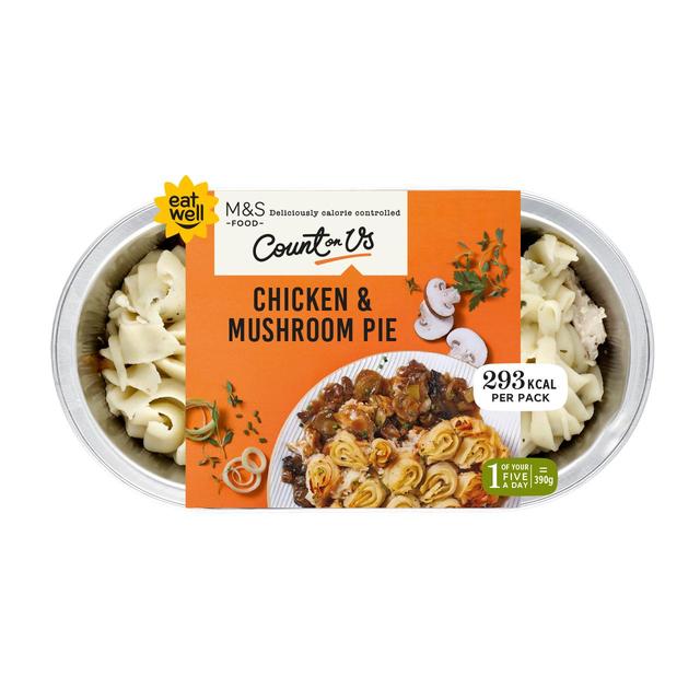 M & S Count On Us Chicken & Mushroom Pie, 390g