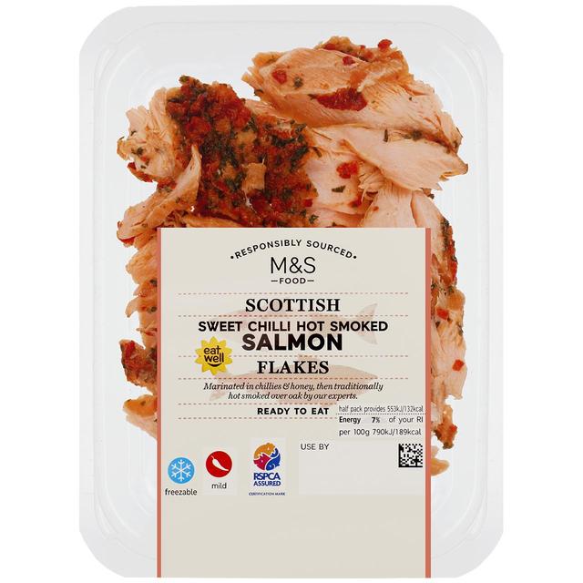 M & S Scottish Smoked Salmon Flakes With Sweet Chilli, 140g