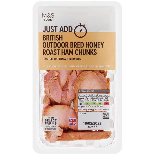 M & S British Honey Roasted Ham Chunks, 170g