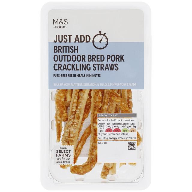 M & S British Pork Crackling Straws, 30g