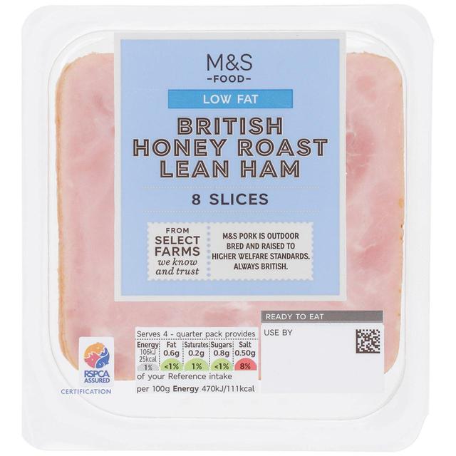 M & S British Lean Honey Roast Ham 8 Slices, 90g