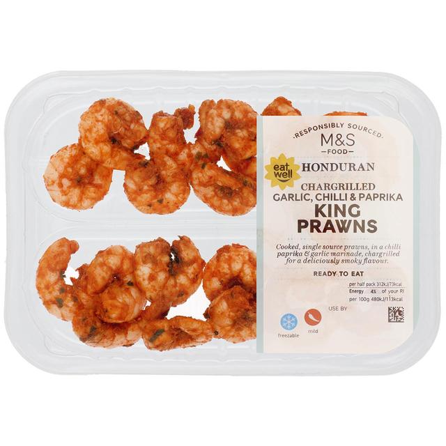 M & S Chilli, Garlic & Paprika King Prawns, 130g
