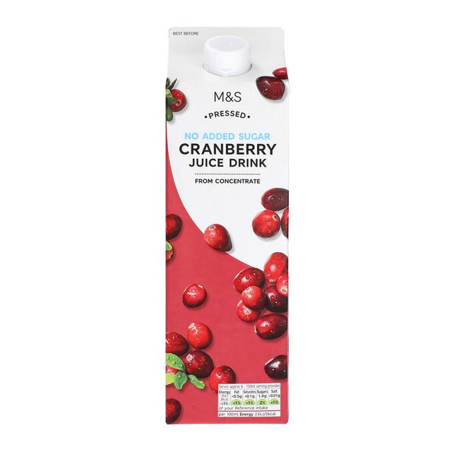 M & S No Added Sugar Cranberry Juice Drink, 1L