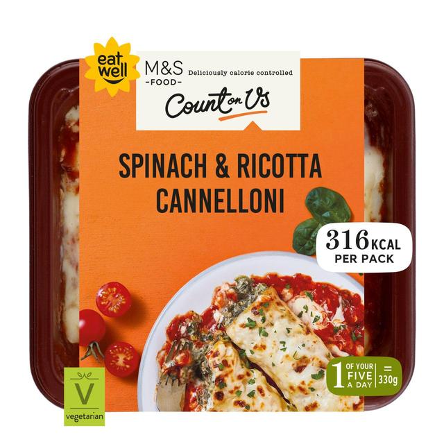 M & S Count On Us Spinach & Ricotta Cannelloni, 400g
