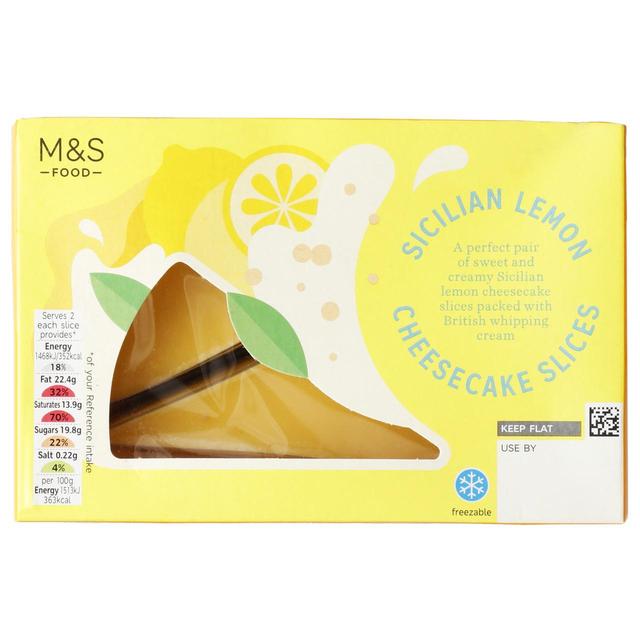 M & S Lemon Cheesecake Slices, 2 x 97g