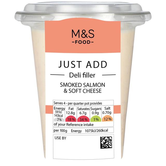 M & S Smoked Salmon & Soft Cheese Deli Filler, 220g