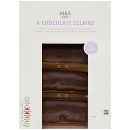 M&S 4 Chocolate Eclairs 4 per pack